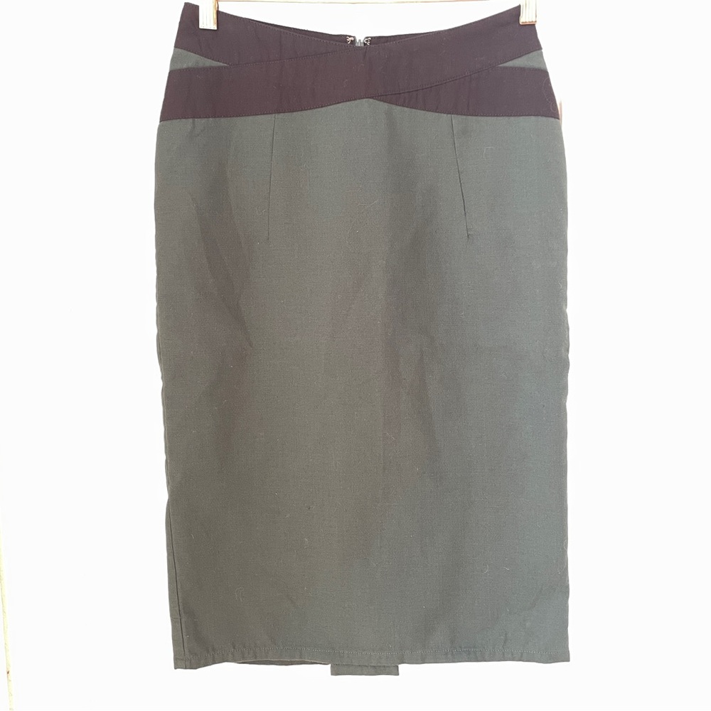 Tulle Forest Green and Black Pencil Skirt SZ Small